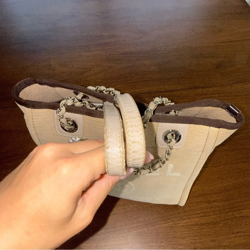 CHANEL Mini Deauville Canvas Tote | 100% Authentic - Picture 8 of 14